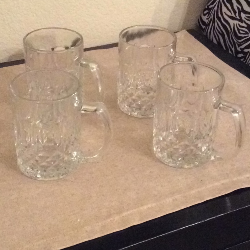 Vintage crystal thumb print mugs